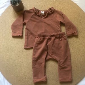 H&M ruffle neck sweatsuit